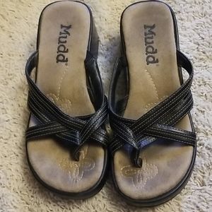 Brown Mudd Wedge Sandals